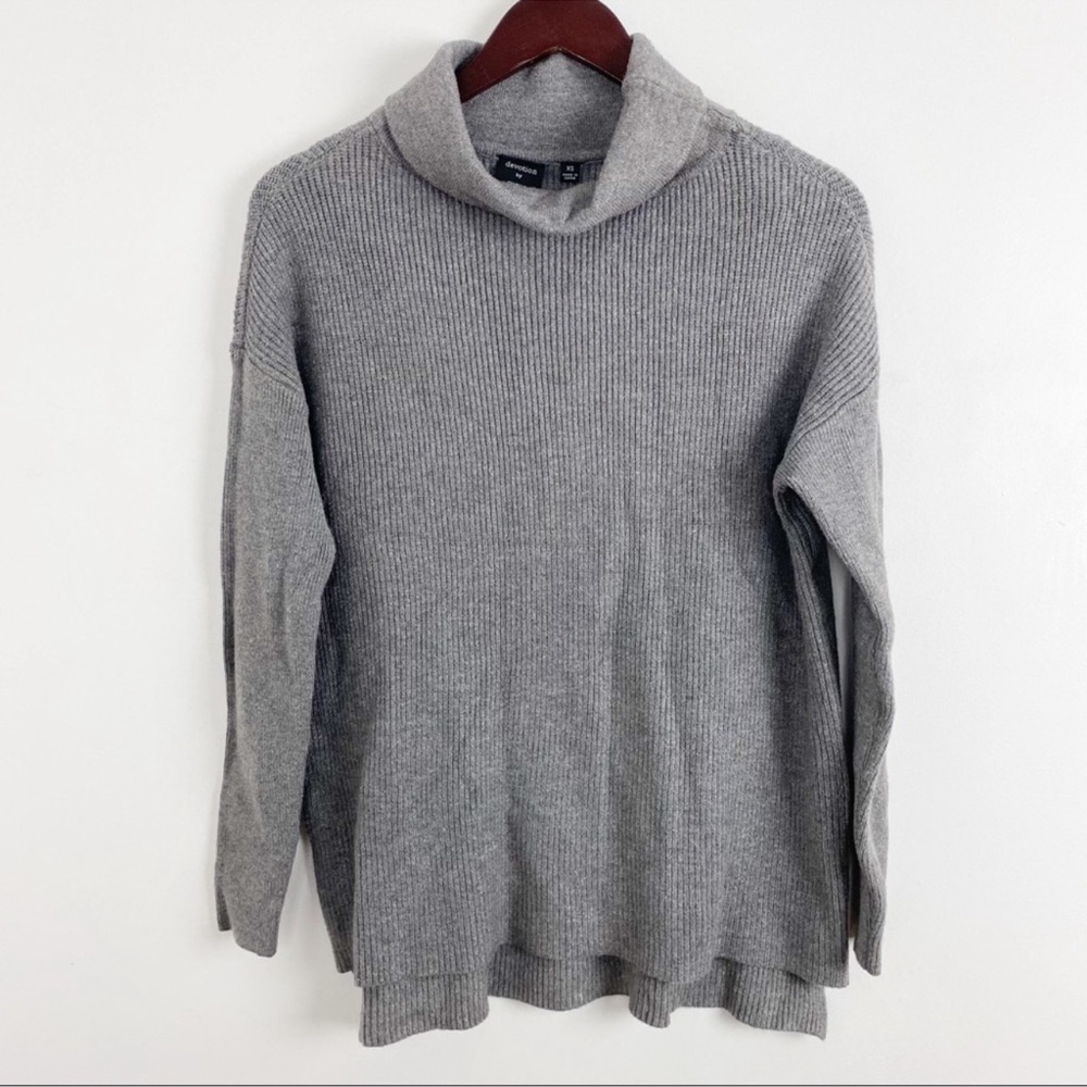 Nordstrom Devotion by Cyrus Cowl neck Sweater Ribbed Knit New charcoal Size XS
